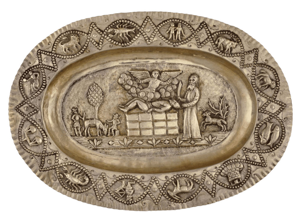 Plate and tray for the Pidyon haBen ceremony